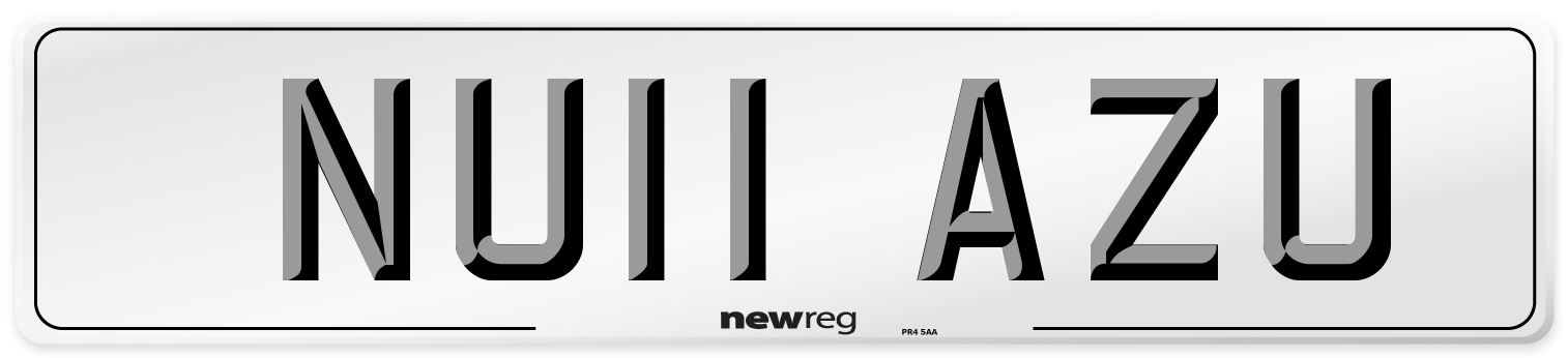 NU11 AZU Number Plate from New Reg